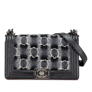 Chanel Boy Chanel 25 Wool Caviar Skin Chain Shoulder Bag