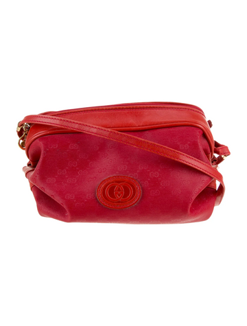 Gucci red micro Guccissima print leather barrel shape cross body!
