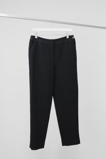 Chanel Vintage 97A Black Wool Crepe Trousers