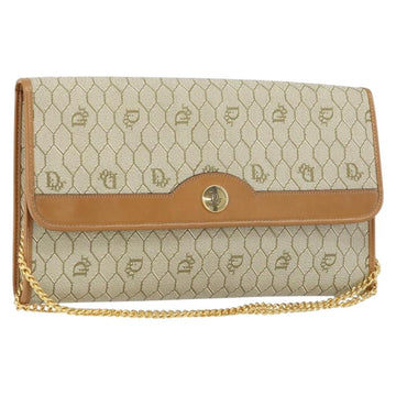Christian Dior Vintage Honeycomb Chain Canvas Beige Canvas Shoulder Bag Bag ()