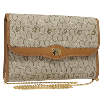Christian Dior Vintage Honeycomb Flap Crossbody Bag Coated Canvas Beige Canvas Bag ()