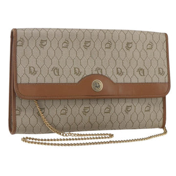 Christian Dior Vintage Honeycomb Chain Canvas Beige Canvas Shoulder Bag Bag ()