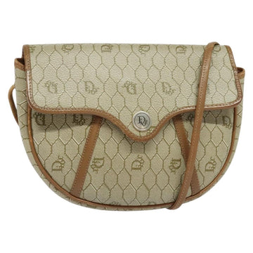 Christian Dior Vintage Honeycomb Flap Crossbody Bag Canvas And Leather Beige Canvas Bag ()