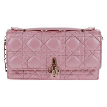 Christian Dior My Dior Top Handle Flap Bag Cannage Quilt Lambskin Pink Leather Shoulder Bag Bag ()