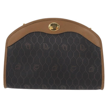 Christian Dior Vintage Honeycomb Shoulder Bag Canvas And Leather Black Canvas Shoulder Bag Bag ()