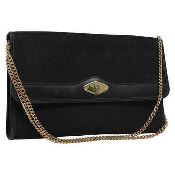 Christian Dior Vintage Chain Flap Shoulder Bag Diorissimo Canvas Black Canvas Shoulder Bag Bag ()
