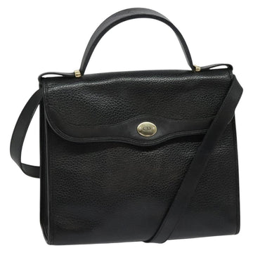 Christian Dior Vintage Cd Handbag Leather Black Leather Handbag ()