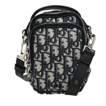 Christian Dior Zip Around Crossbody Pouch Oblique Canvas Blue Canvas Clutche & Pouche Bag ()
