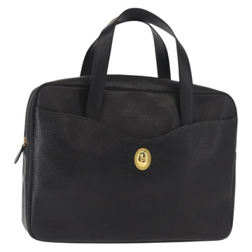 Christian Dior Vintage Cd Handbag Leather Black Leather Briefcase Bag ()
