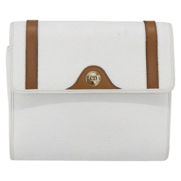 Christian Dior Vintage Cd Logo Shoulder Bag Leather White Leather Shoulder Bag Bag ()