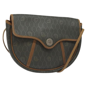 Christian Dior Vintage Honeycomb Flap Crossbody Bag Coated Canvas Gray Canvas Bag ()