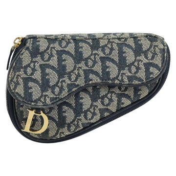 Christian Dior Vintage Saddle Coin Purse Diorissimo Canvas Blue Canvas Clutche & Pouche Bag ()