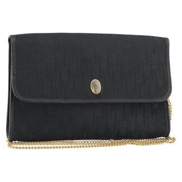Christian Dior Vintage Chain Flap Shoulder Bag Diorissimo Canvas Black Canvas Shoulder Bag Bag ()