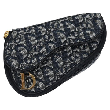 Christian Dior Vintage Saddle Coin Purse Diorissimo Canvas Navy Canvas Bag ()