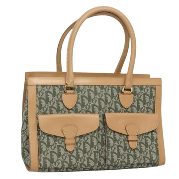 Christian Dior Vintage Trotter Double Pocket Tote Diorissimo Canvas Khaki Canvas Bag ()