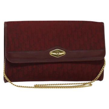 Christian Dior Vintage Trotteur Chain Shoulder Bag Canvas Red Canvas Shoulder Bag Bag ()