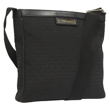 Christian Dior Vintage Zip Shoulder Bag Diorissimo Canvas Black Canvas Shoulder Bag Bag ()
