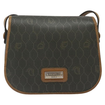Christian Dior Vintage Honeycomb Flap Crossbody Bag Coated Canvas Brown Canvas Bag ()