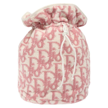Christian Dior Vintage Trotter Pouch Pile Pink Cotton Clutche & Pouche Bag ()