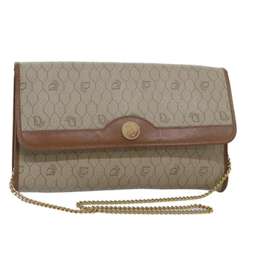 Christian Dior Vintage Honeycomb Chain Canvas Beige Pvc Shoulder Bag Bag ()