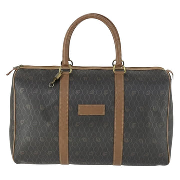 Christian Dior Vintage Honeycomb Boston Bag Canvas And Leather Black Canvas Travel Bag Bag ()