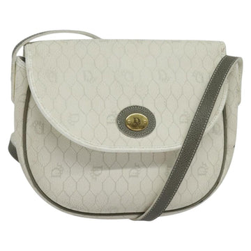 Christian Dior Vintage Honeycomb Flap Crossbody Bag Coated Canvas White Canvas Bag ()