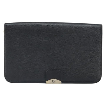 Christian Dior Vintage Chain Flap Shoulder Bag Leather Black Leather Shoulder Bag Bag ()