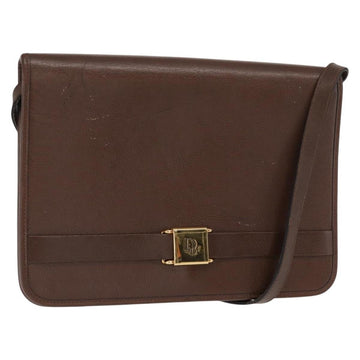 Christian Dior Vintage Shoulder Bag Leather Brown Leather Shoulder Bag Bag ()