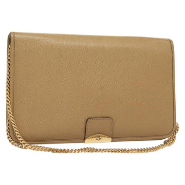 Christian Dior Vintage Honeycomb Chain Canvas Beige Leather Shoulder Bag Bag ()