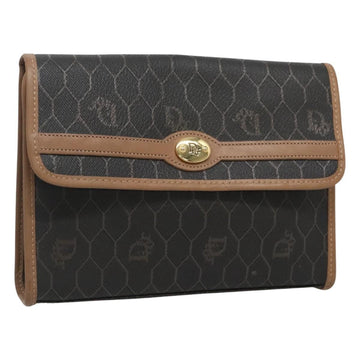 Christian Dior Vintage Honeycomb Chain Canvas Black Pvc Clutche & Pouche Bag ()