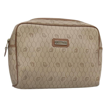 Christian Dior Vintage Honeycomb Zip Pouch Coated Canvas Beige Canvas Clutche & Pouche Bag ()