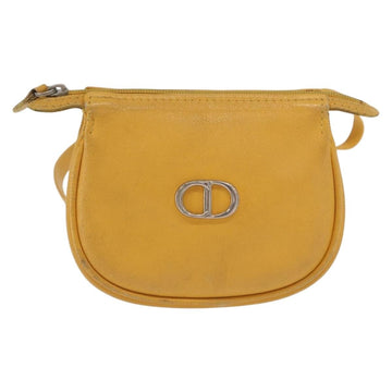 Christian Dior Vintage Cd Logo Shoulder Bag Leather Yellow Leather Shoulder Bag Bag ()