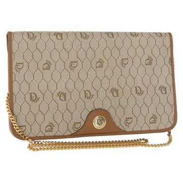 Christian Dior Vintage Honeycomb Chain Canvas Beige Canvas Shoulder Bag Bag ()