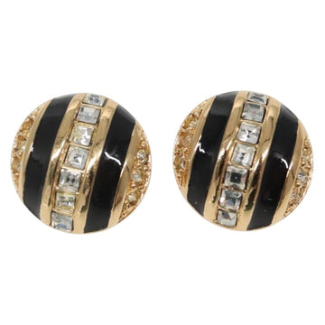 Christian Dior Vintage Round Clip-On Earrings Metal Gold Metal Earrings Jewelry ()