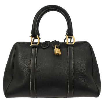 Christian Dior Vintage Handbag Leather Black Leather Handbag ()