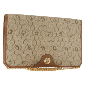 Christian Dior Vintage Honeycomb Chain Canvas Beige Canvas Shoulder Bag Bag ()