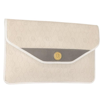 Christian Dior Vintage Honeycomb Clutch Canvas White Canvas Clutche & Pouche Bag ()