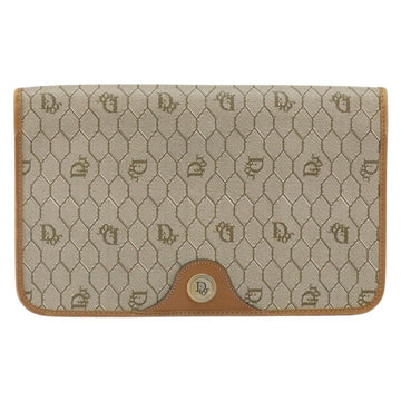 Christian Dior Vintage Honeycomb Clutch Canvas Beige Canvas Clutche & Pouche Bag ()