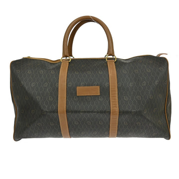 Christian Dior Vintage Honeycomb Boston Bag Canvas And Leather Black Pvc Travel Bag Bag ()