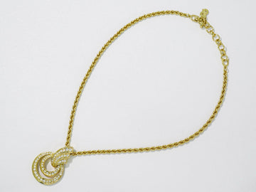Christian Dior Vintage Collar Necklace Metal With Crystals Gold Gold_Plated Necklace Jewelry ()