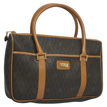 Christian Dior Vintage Honeycomb Handbag Canvas Leather Black Canvas Bag ()