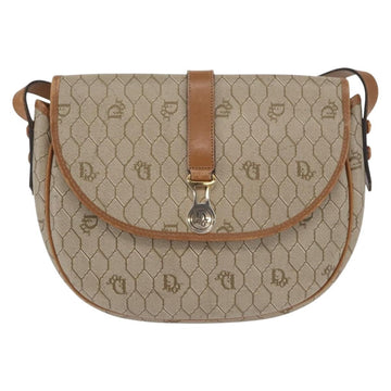 Christian Dior Vintage Honeycomb Shoulder Bag Canvas And Leather Beige Canvas Shoulder Bag Bag ()