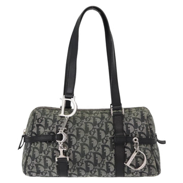 Christian Dior Vintage Trotter Zip Shoulder Bag Diorissimo Canvas Black Canvas Handbag ()