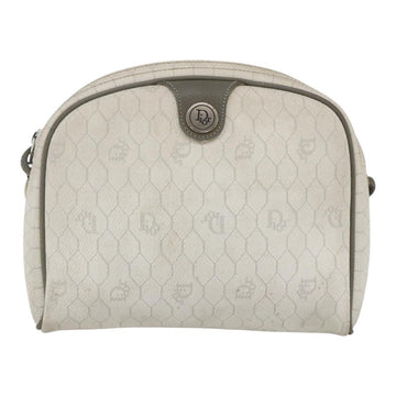Christian Dior Vintage Honeycomb Shoulder Bag Canvas And Leather White Canvas Shoulder Bag Bag ()