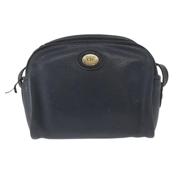 Christian Dior Vintage Cd Logo Shoulder Bag Leather Navy Leather Shoulder Bag Bag ()