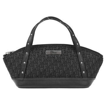Christian Dior Street Chic Handbag Diorissimo Canvas With Leather Black Canvas Handbag ()