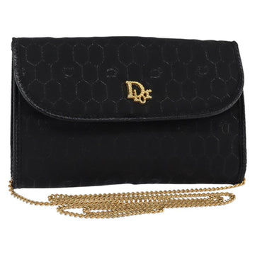 Christian Dior Vintage Honeycomb Flap Crossbody Bag Coated Canvas Black Canvas Clutche & Pouche Bag ()