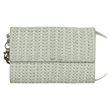 Christian Dior Vintage Flap Crossbody Bag Leather White Leather Clutche & Pouche Bag ()