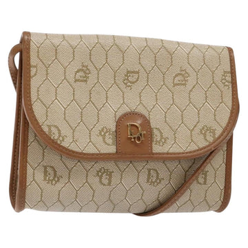 Christian Dior Vintage Honeycomb Flap Crossbody Bag Coated Canvas Beige Pvc Bag ()