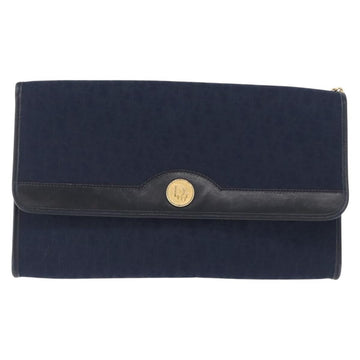 Christian Dior Vintage Honeycomb Chain Canvas Navy Canvas Shoulder Bag Bag ()